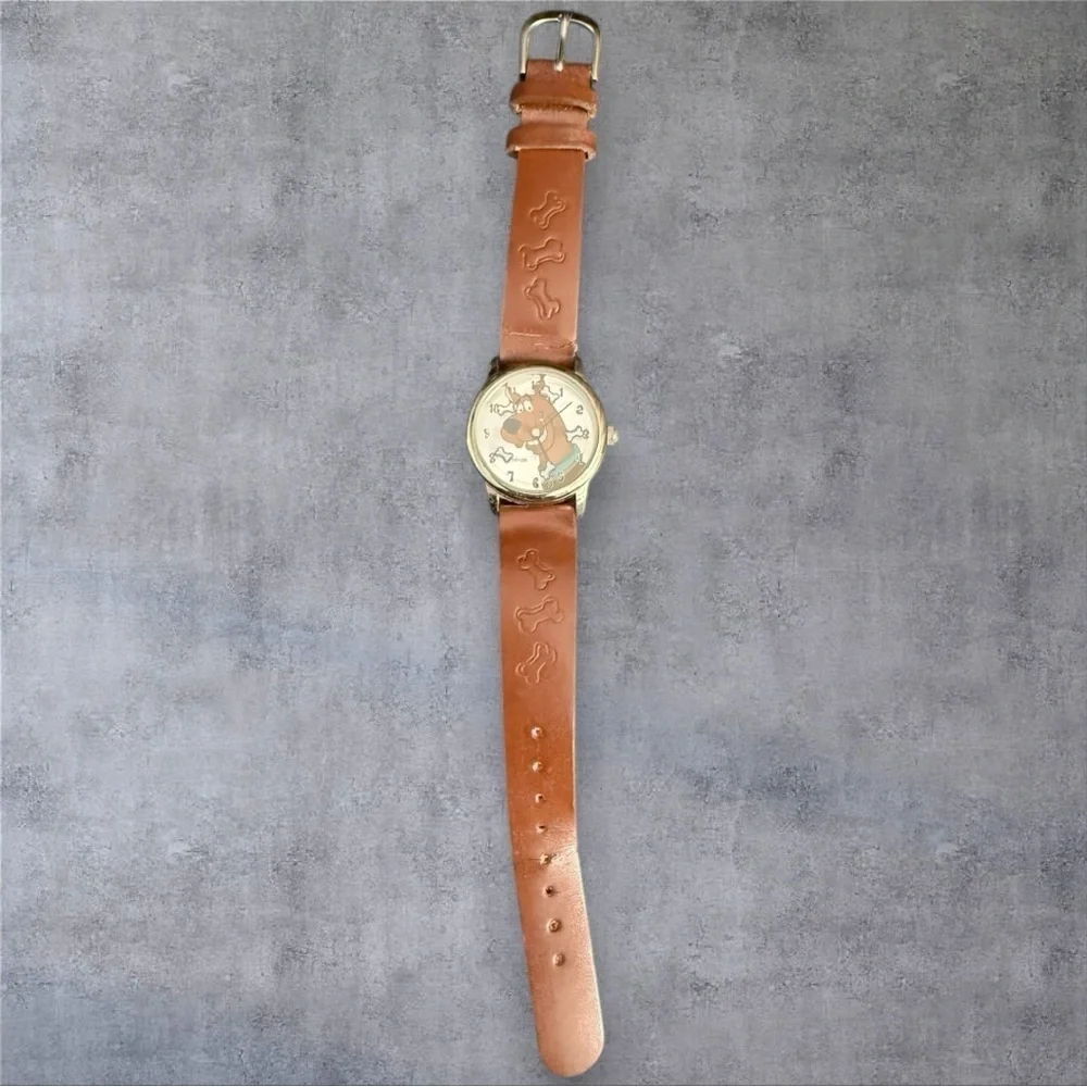 Vintage Armitron Scooby Doo Watch w/Original Brown Leather Strap/Band